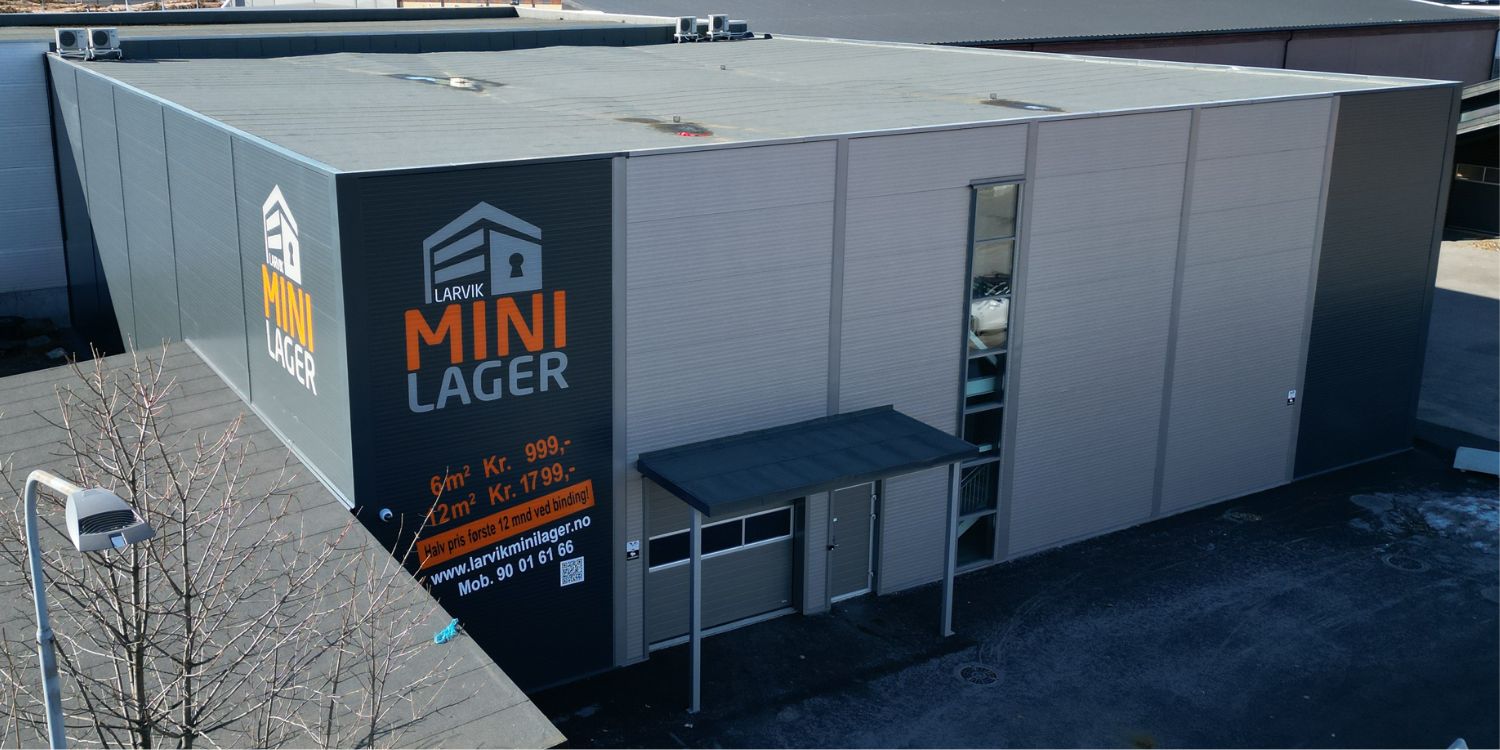 Minilagerbygg fasade sett ovenfra