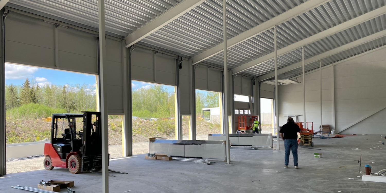 Lagerseksjonsbygg Halsetsvea 22 , Ingeberg, konstruksjon innvending.